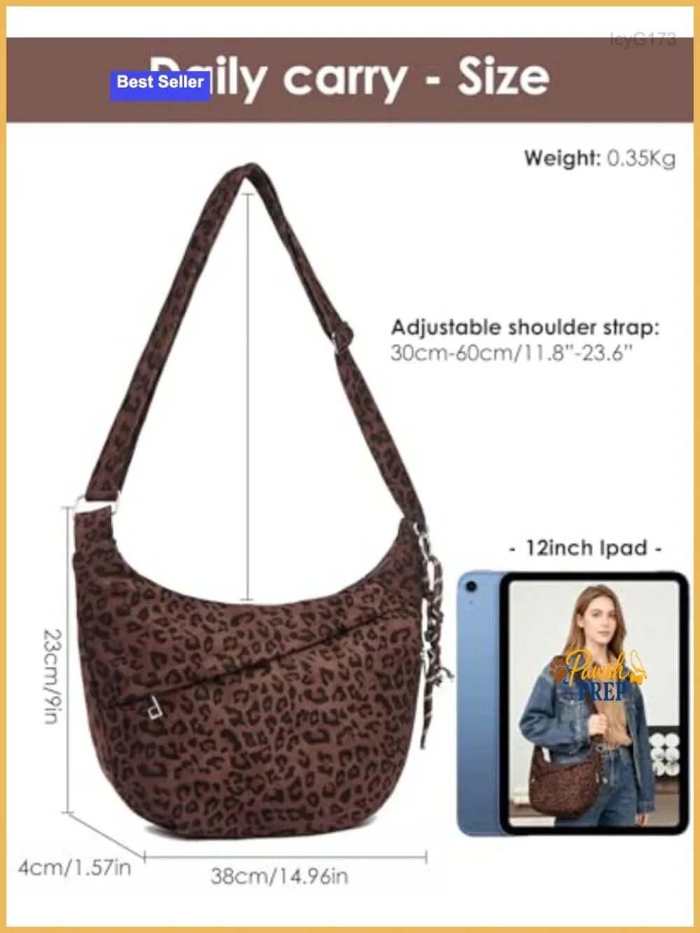 Leopard Print Crescent Hobo Crossbody Bag Faux Suede Adjustable Strap